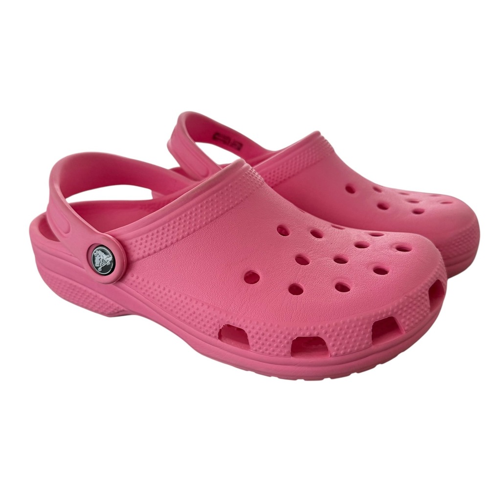 Crocs Classic Clog‎ Bubblegum Pink Kids Junior Size J3 Slip On Water Shoes